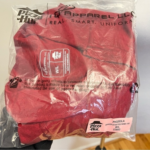 Pizza Hut Managers Short Sleeve Knit Red Polo NIB Women’s large - Picture 6 of 9